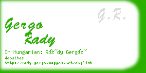 gergo rady business card